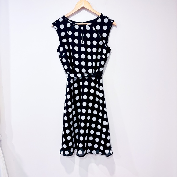LORI M COLLECTION Black polka dot dress - Picture 1 of 6